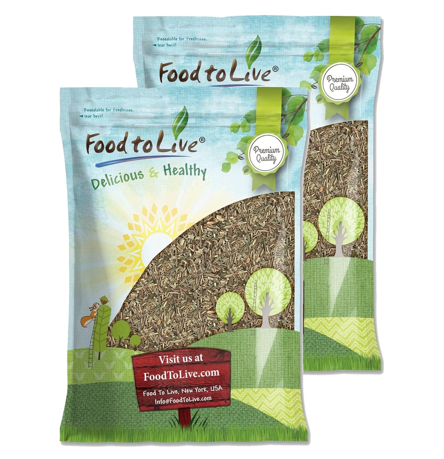 Food to Live Dried Lemongrass Leaves, 2 Ounces - Cut Lemon Grass Herb, Vegan, Bulk. Lemony Flavor and Aroma. Rich in Vitamin C. Essential Ingredient for Thai, Indian, Indonesian Dishes
