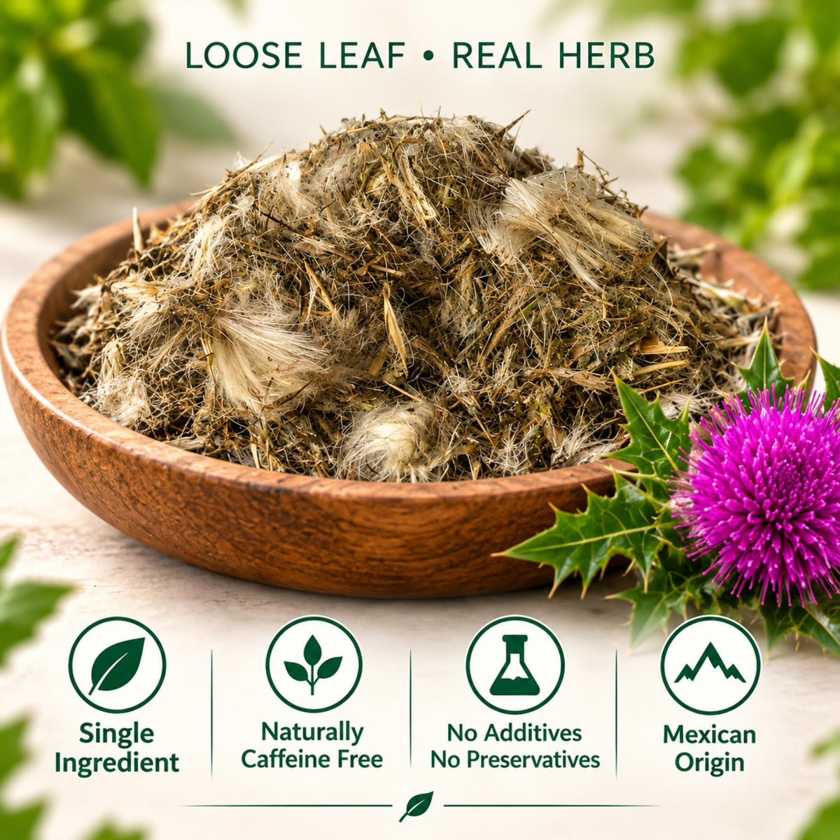 Gabio Green Cardo Mariano Mexican Milk Thistle (4.1 oz/116.2 gr). Loose Leaves Herbal Tea, 100% Pure & Natural Dried Herb