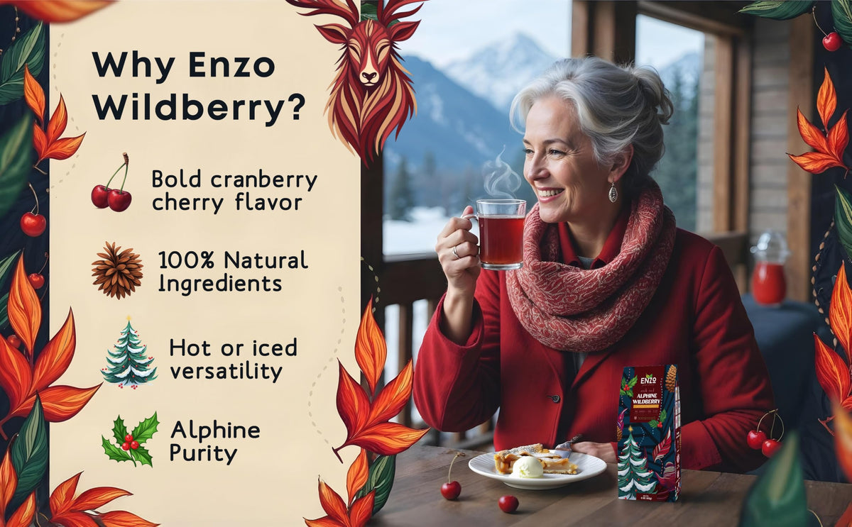 Enzo's Private Selection ENZO Tea Master Reserve - Alpine Wildberry (4oz) a Cherry Cranberry Secret Recipe | Mountain-Foraged