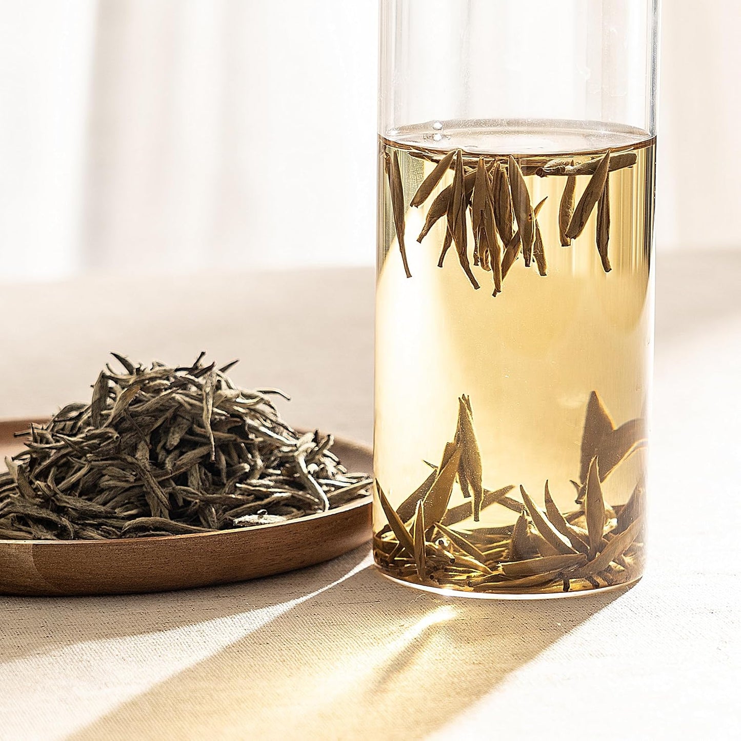 Taimei Teatime Royal Grade Silver Needle White Tea Loose Leaf-1.76oz | Chinese Fuding - Bai Hao Yin Zhen Tea, Low Caffeine, High Antioxidant, Perfect for Hot or Iced Tea