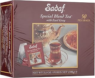 Sadaf Earl Grey Tea Bags | Special Blend Earl Grey Ceylon Black Tea | Product harvested in Sri Lanka | 50 bags (pack of 1)