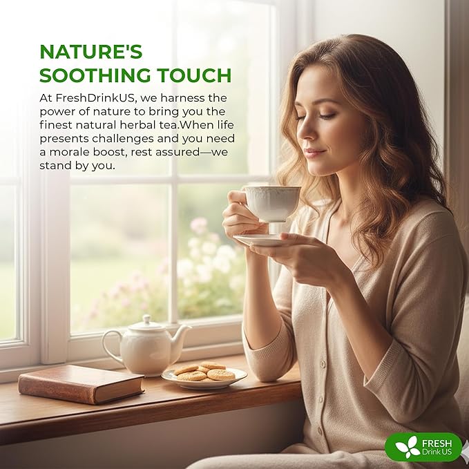 FreshDrinkUS, Premium Green Ginger Tea | 75 Tea Bags | Sencha Green Tea with Ginger, Lemongrass, Turmeric, Hibiscus & Peppermint | Natural Herbal Blend | Comfort & Refreshing, Vegan