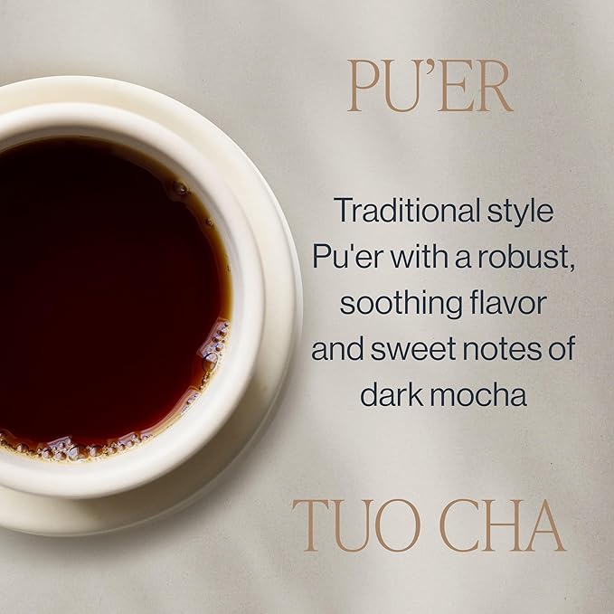 Rishi Tea Ancient Pu'er Tuo Cha Herbal Tea - Organic Direct Trade Loose Leaf, Medium Caffeine Aged Ripe Pu-erh for Digestion Support - 4 Ounces, 15 Servings