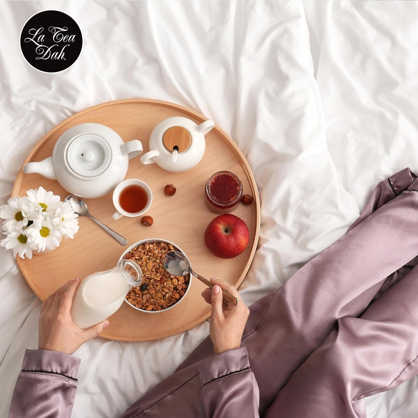 Get Well Soon Tea by La Tea Dah (Garden Therapy), Gourmet Tea Gift Sets, Beautiful Reusable Tea Tin, Caffeine Free Herbal Tea, Feel Better Gifts for Women (12 Sachets)
