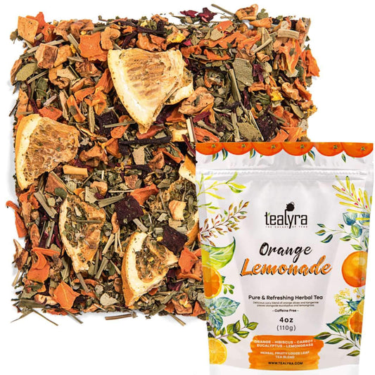 Tealyra - Orange Lemonade - Herbal Fruity Loose Leaf Tea Blend - Hibiscus - Eucalyptus - Lemongrass - Vitamins-Rich - Boost Immune System - Natural – Hot or Iced - Caffeine-Free - 110g (4-ounce)