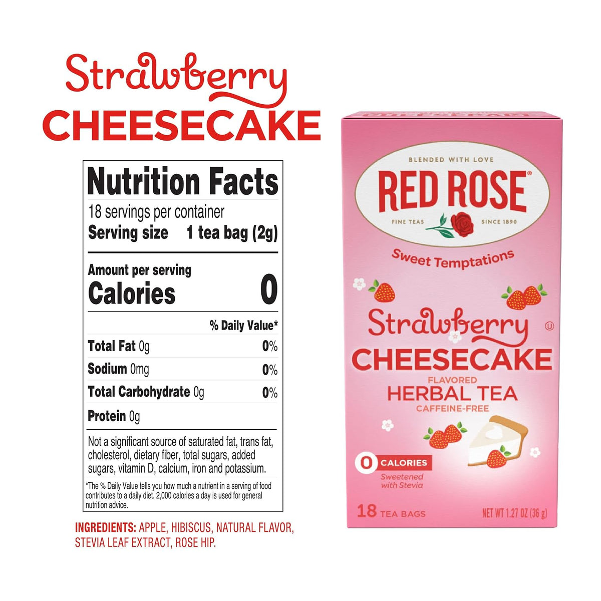 Red Rose Sweet Temptations Strawberry Cheesecake Herbal Tea