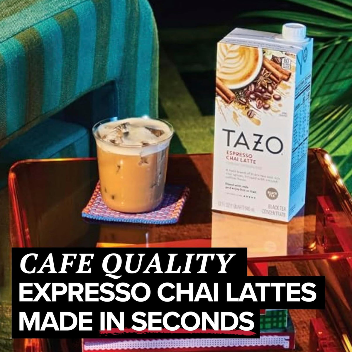 TAZO Decaf Gingerbread Spice Latte Tea Concentrate, 32 fl oz (Pack of 2)