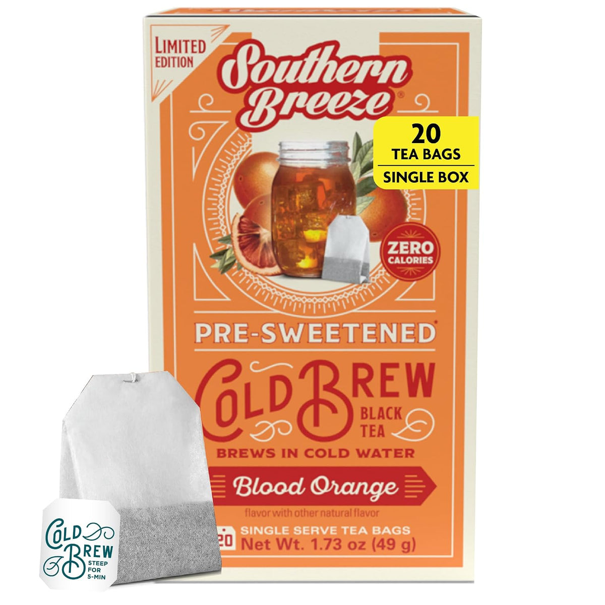 Southern Breeze Cold Brew Sweet Tea Blood Orange Iced Tea 20 Count