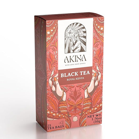 Akina Classic Royal Kenya Black Tea | Magic Fruity Range, Delicate Tea with Vibrant Flavors | Passion & Jasmine Green Tea, Medium-High Body, Helps fight Oxidative Stress, Brisk & Lively, Ideal for Blending, 25 Premium Tea Bags (50g)
