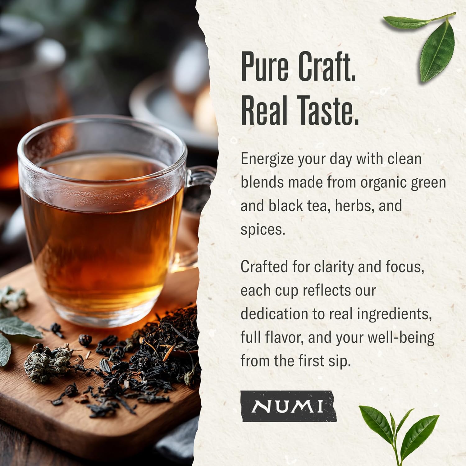 Numi Organic Breakfast Blend Tea | 18 Black Tea Bags | Assam, Ceylon & Darjeeling Black Teas | Caffeinated