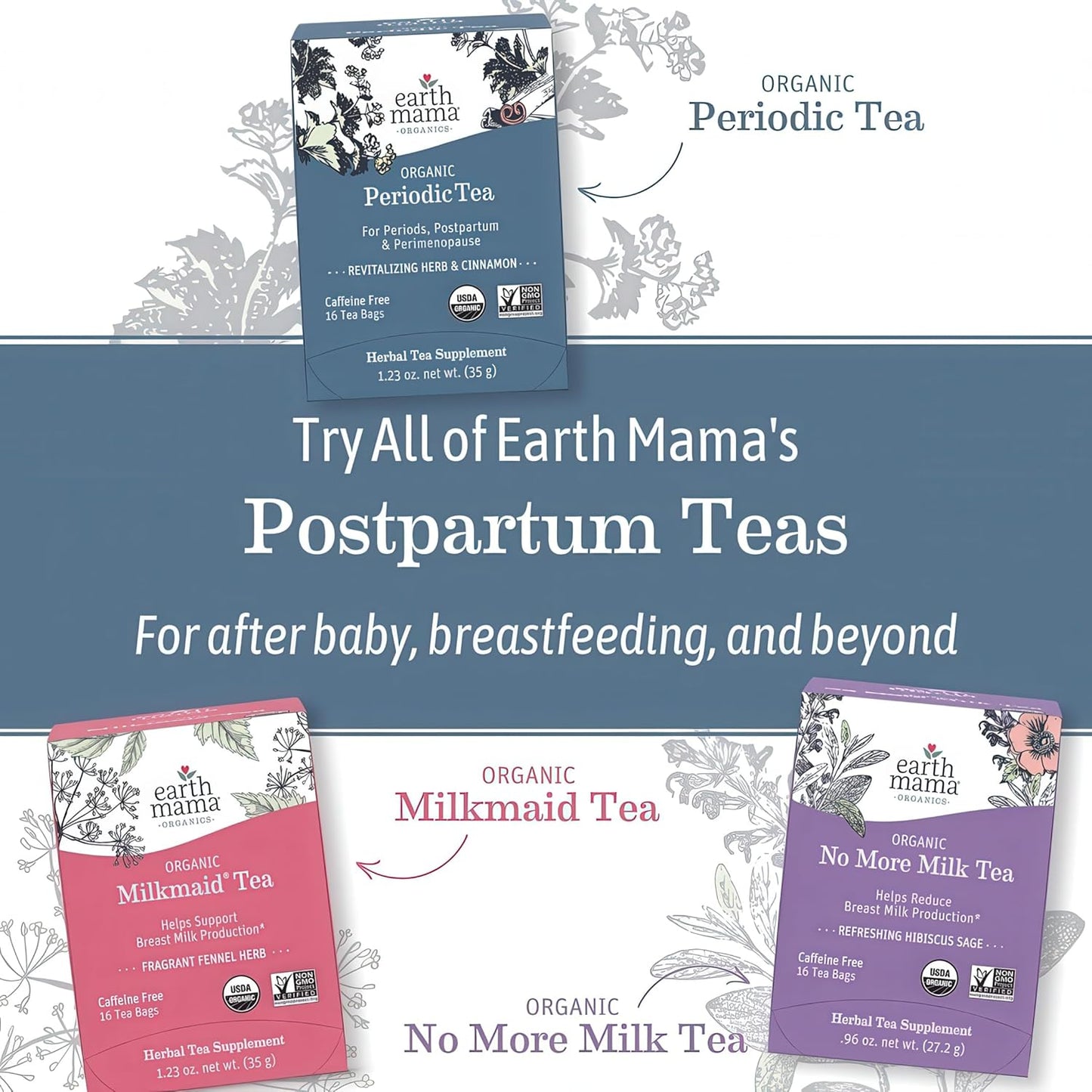Earth Mama Organic Milkmaid Tea - 32 Teabags - Lactation Support Herbal Tea - Breastfeeding Essentials - Caffeine Free & Non-GMO Project Verified