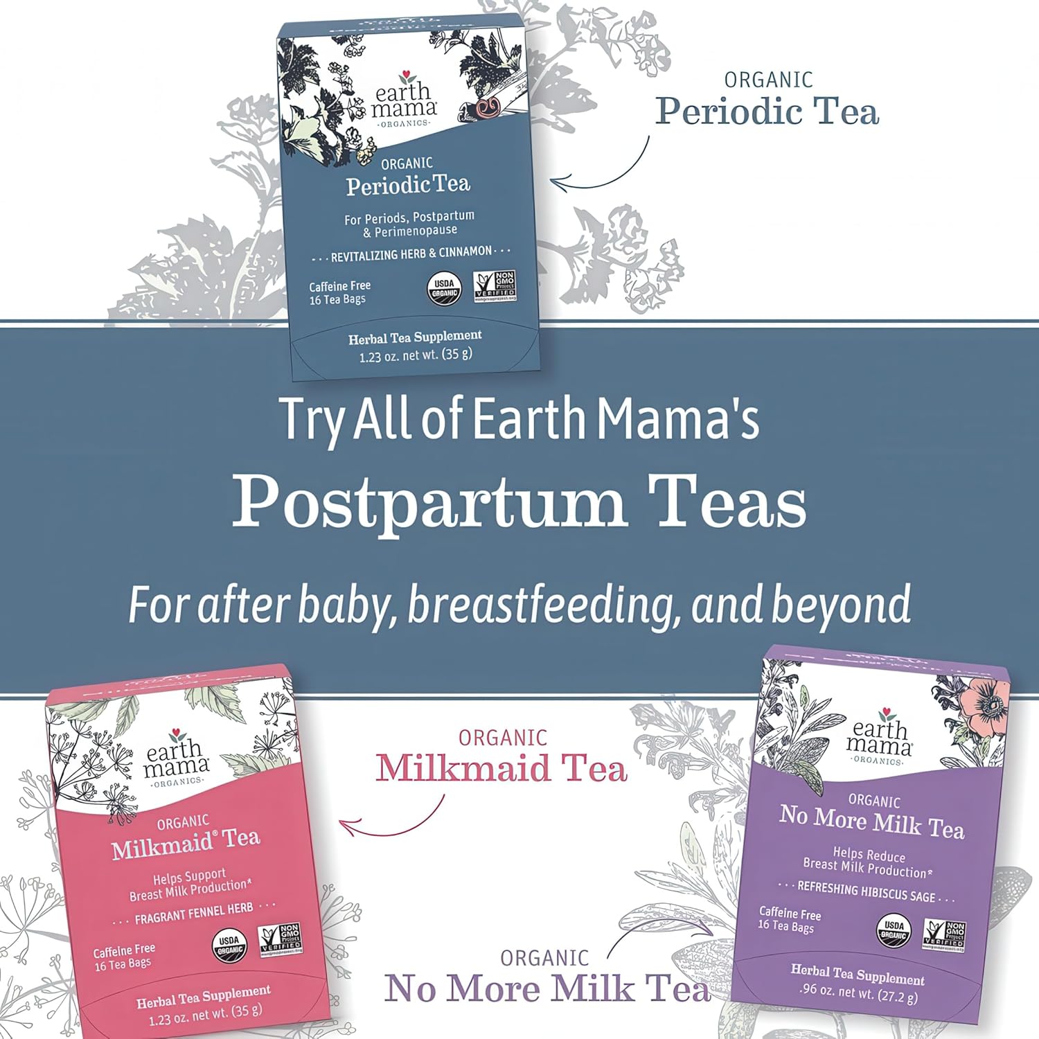Earth Mama Organic Milkmaid Tea - 32 Teabags - Lactation Support Herbal Tea - Breastfeeding Essentials - Caffeine Free & Non-GMO Project Verified