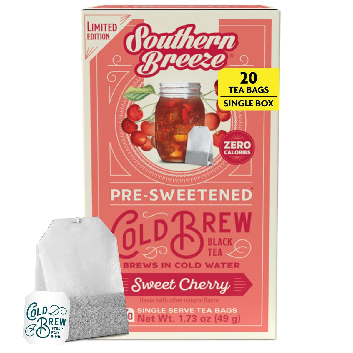 Southern Breeze Cold Brew Sweet Tea Sweet Cherry Iced Tea 20 Count