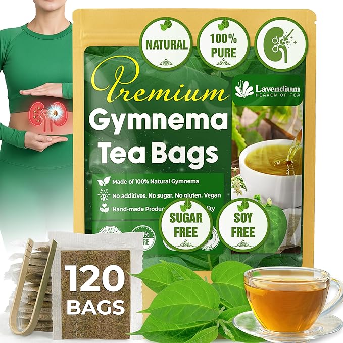 Lavendium Premium Gymnema Leaf Tea Bags, 120 Count – Cold-Dried, No Sugar, Vegan