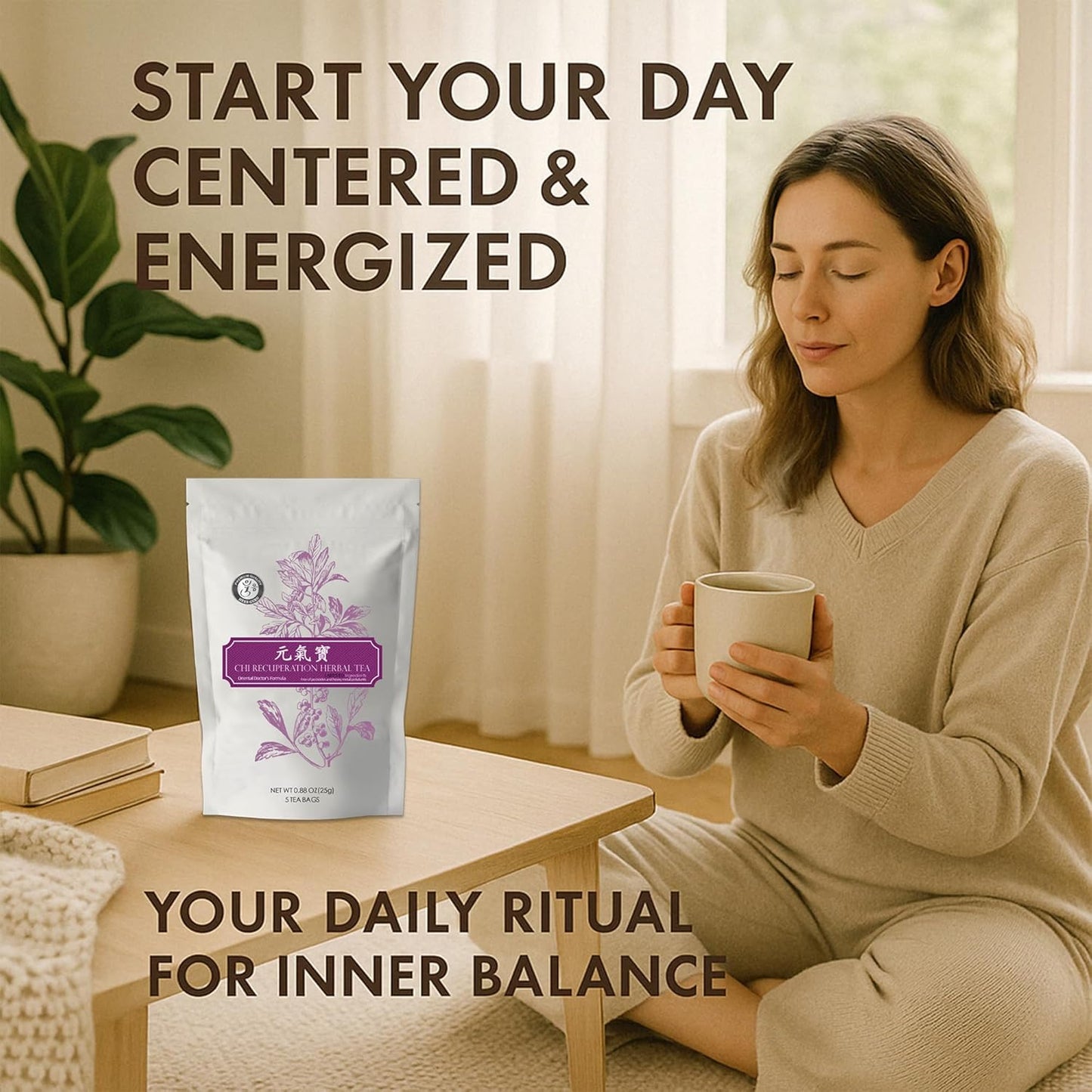 Herb Guru CHI Recuperation Tea Bags | Traditional Herbal Blend With 5 Tea Bags for Daily Balance, Comfort, and Unwinding | No Caffeine Wellness Gifts and Relaxation Gifts for Any Season
