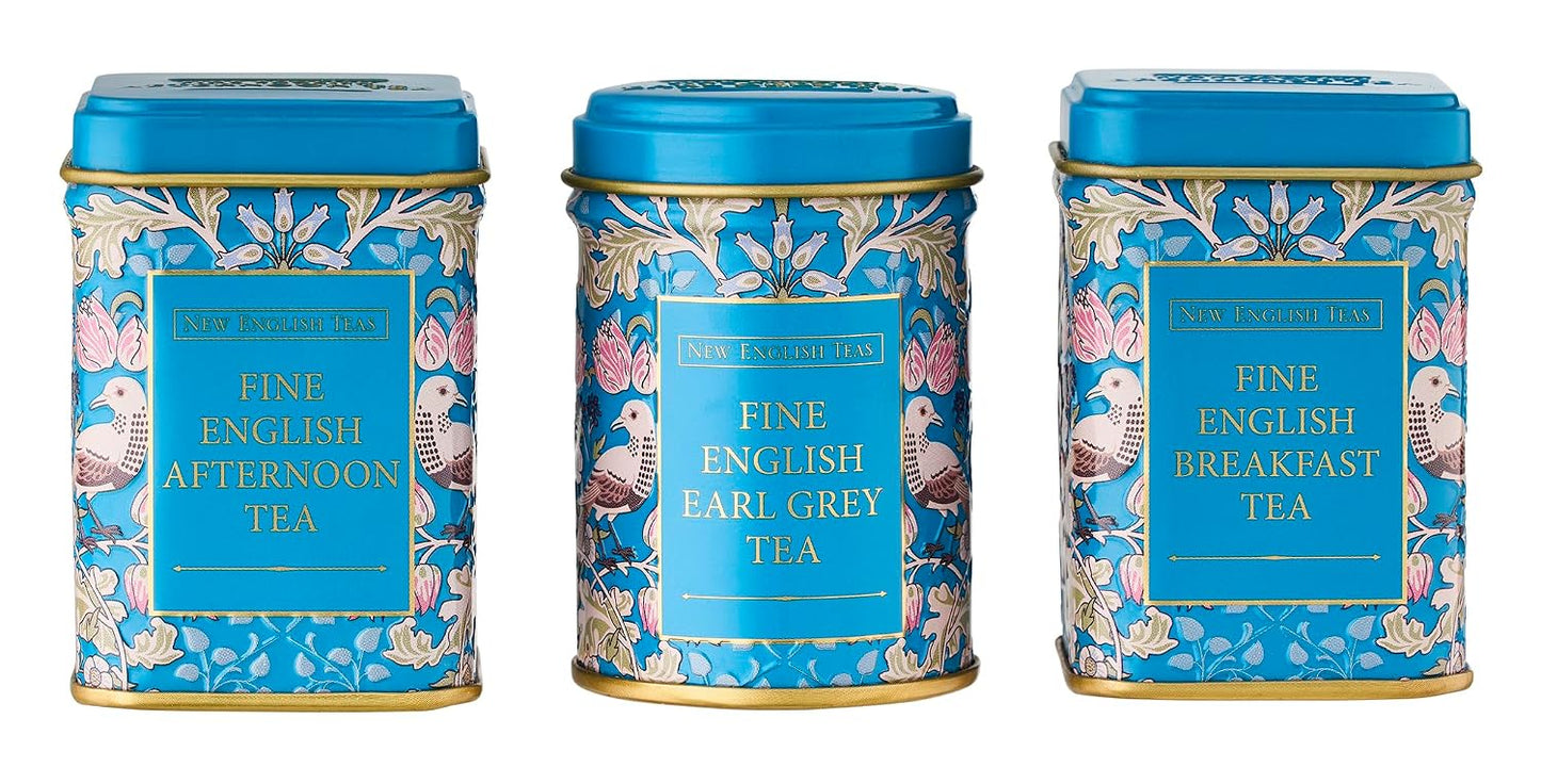 New English Teas Song Thrush Tea Infuser Set with 2.5 oz Loose Leaf Tea | Black Tea, English Breakfast, Earl Grey + Infuser Included, Gifts for Tea Lovers