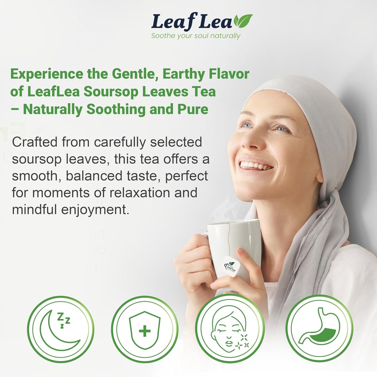 LeafLea Soursop Leaf Tea Bags, From Soursop Graviola Leaves, 240 Count
