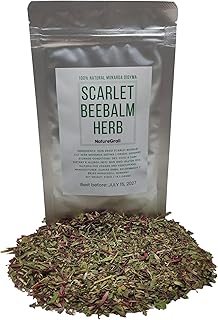 Scarlet Beebalm Herbal Tea, Mountain Balm Herb with Flowers - Made from 100% Monarda Didyma, Cut & Dried - Net weight: 0.5oz/14.2g