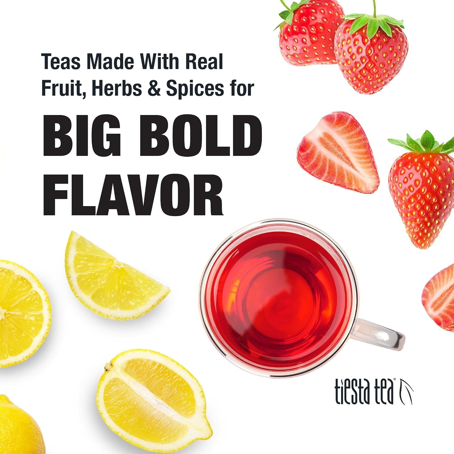 Tiesta Tea - Strawberry Lemonade, Loose Leaf, Strawberry Lemon Herbal Tea | Premium Non-Caffeinated Fruit Blend, Make Hot or Iced &amp; Brews Up to 25 Cups, 2 Ounce Resealable Pouch