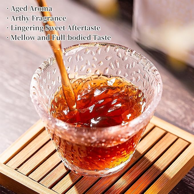 Yuexi Ripe Puerh Tea Brick Premium Pu-erh Tea Aged 10 Years Fermented Pu Erh Tea Cake Yunnan Puer Black Tea 500g 普洱茶 中国茶 云南普洱茶