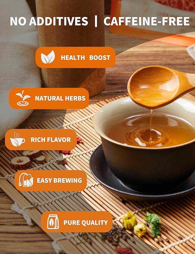 Organic Dandelion Root & Wolfberry Detox Tea Bags - Liver & Kidney Health Support, 15 Compostable Corn Fiber Bags (Caffeine-Free, Plastic-Free