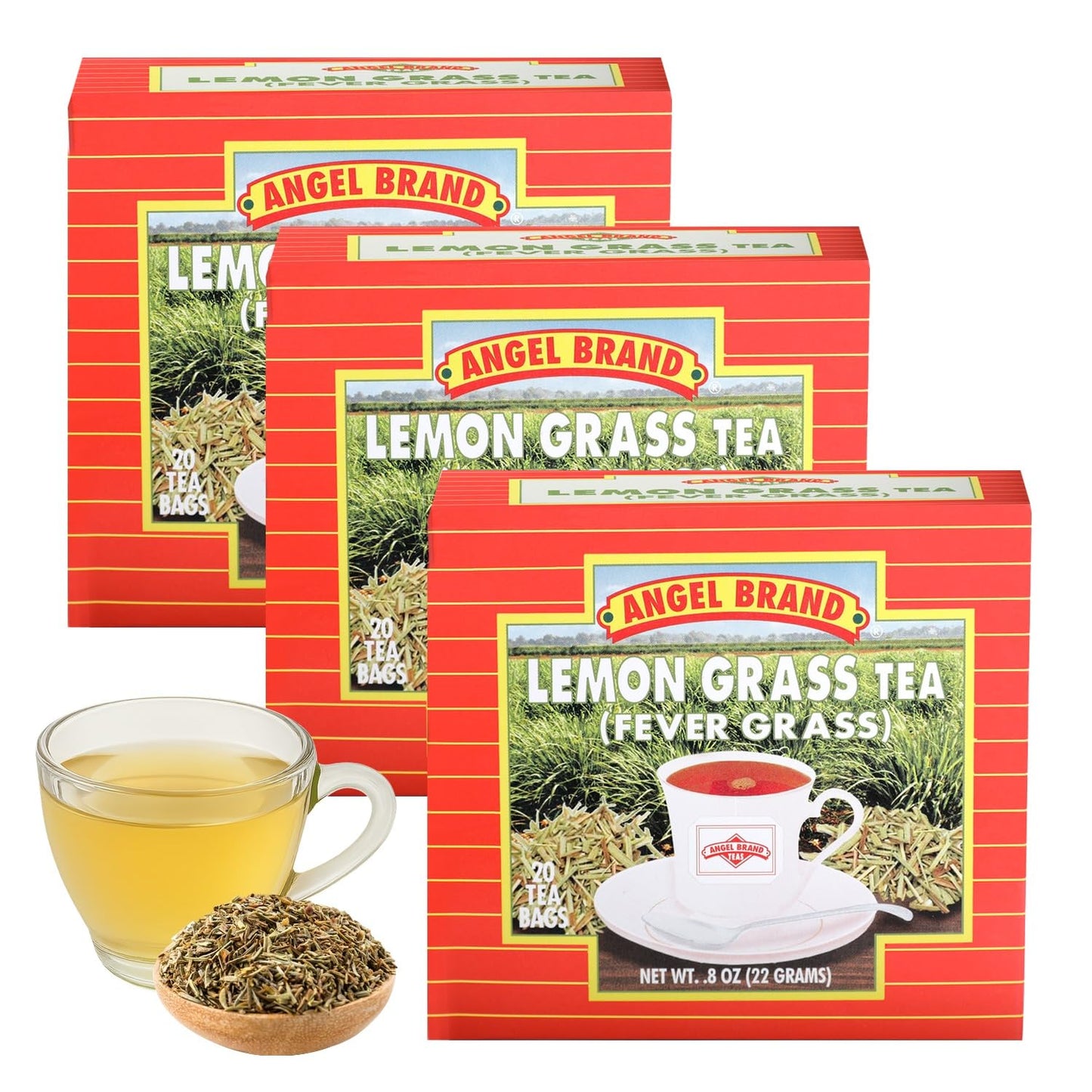 Lemongrass Ginger Tea Bags | 20 Count | 3 Pack | Rich Nutrient Blend