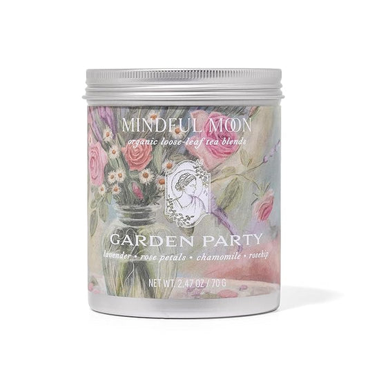 Garden Party Herbal Tea by Mindful Moon – Relaxation Blend with Chamomile, Lavender & Rose – Caffeine-Free, Loose Leaf (Large)