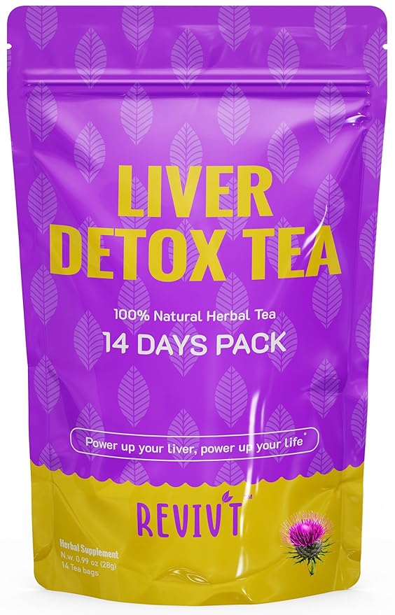 Revivt Herbal Tea - Natural & Digestive Support, Herbal Blends with Milk Thistle, Artichoke, Liquorice, Caffeine Free, 14 Day Supply