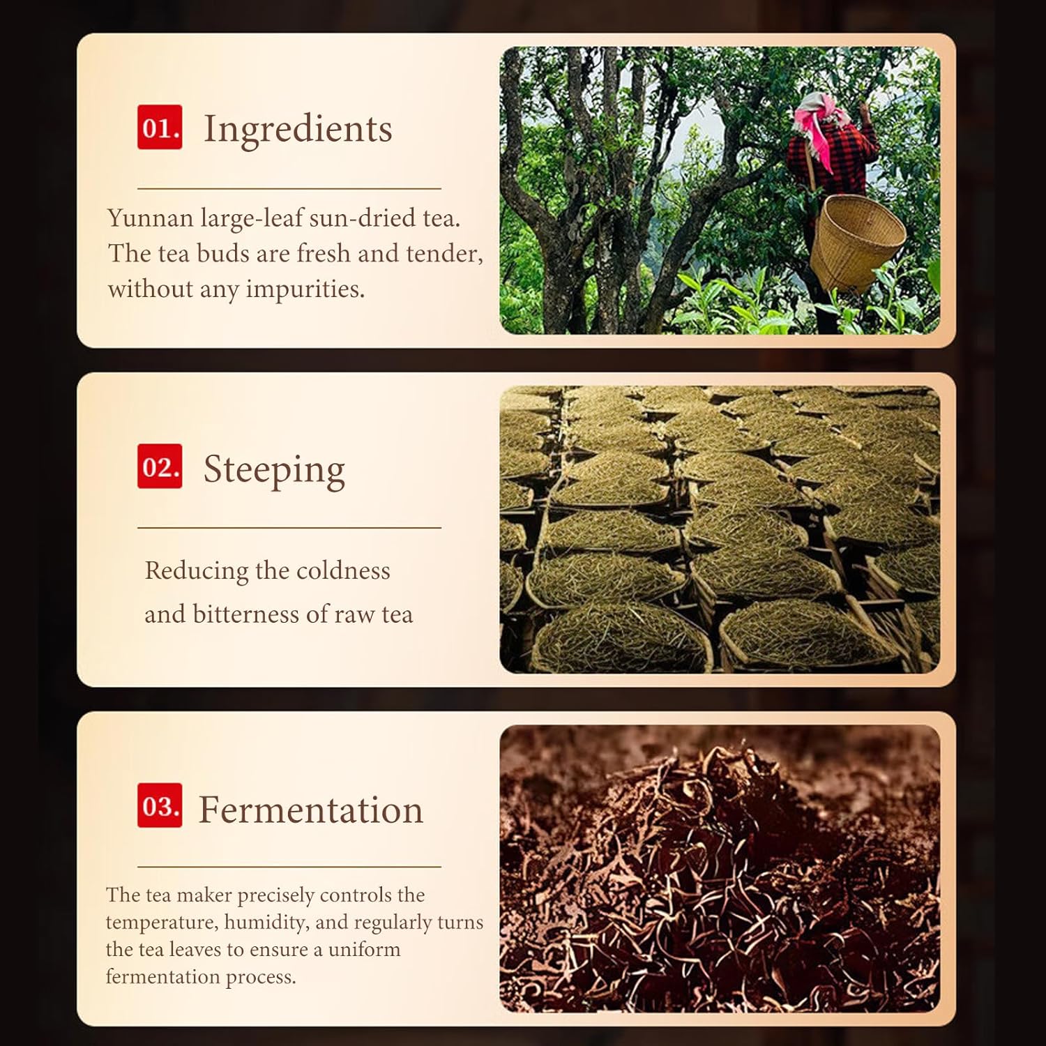Shengmingxi Puerh Tea Cake Ripe Pu-erh Tea Pu erh Tea Cake Aged Fermented Pu erh Tea Large-leaf Variety 普洱茶 茶饼 普洱熟茶 12.6oz/357g
