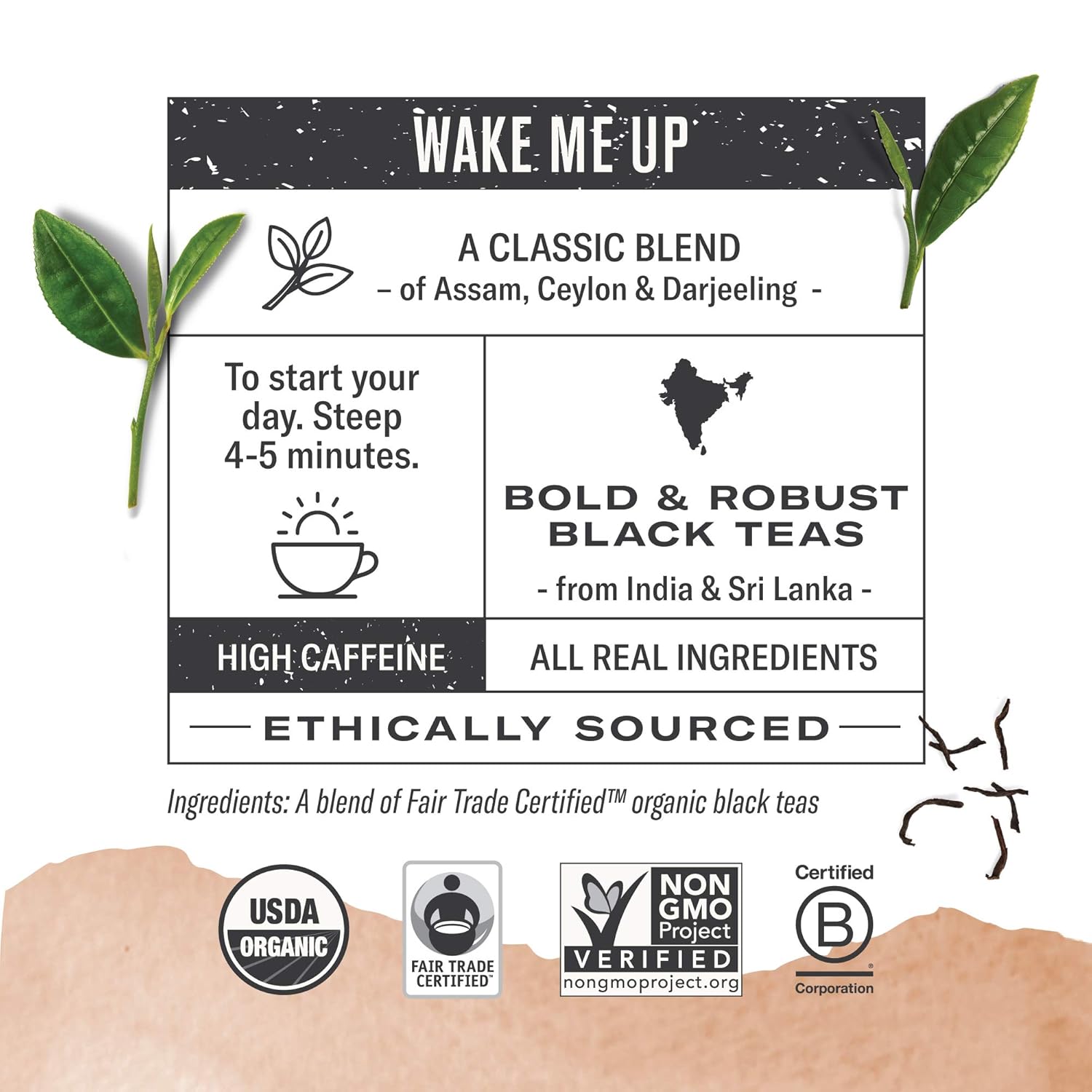 Numi Organic Tea Breakfast Blend, 18 Count Box of Tea Bags (Pack of 6) Black Tea