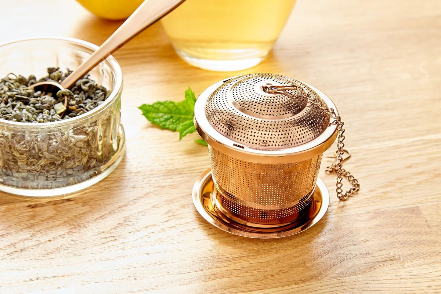 Tea Infuser (Set of 2) with Tea Scoop and Drip Dray - Ultra Fine Tea Strainer for Loose Leaf Tea - Stainless Steel Tea Steeper for a Superior Brewing Experience