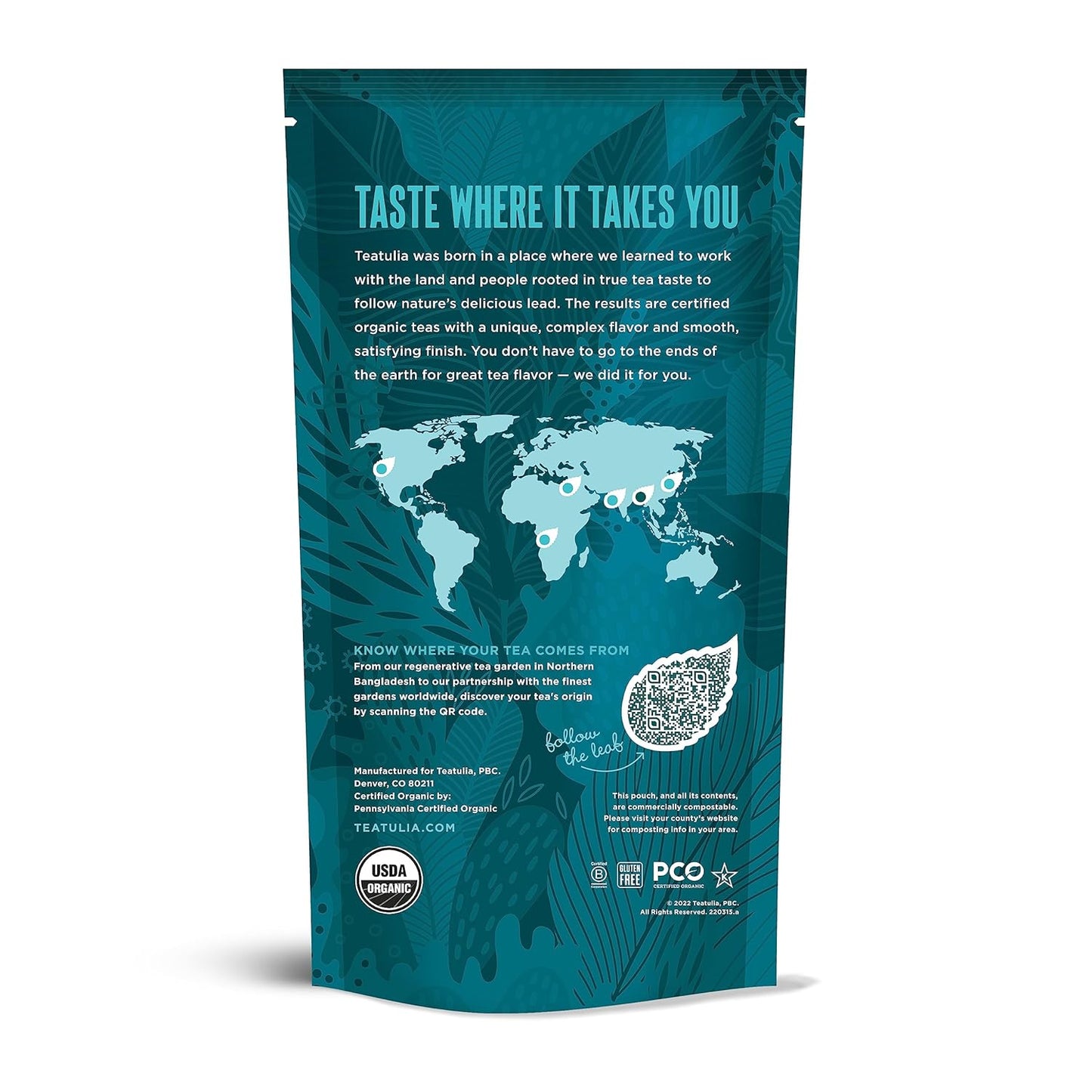 Teatulia Organic Black Tea Bags (50 Pyramid Sachet Teabags) 100% Compostable and Sustainably Grown In Bangladesh. Pure Black Tea Strong English Breakfast
