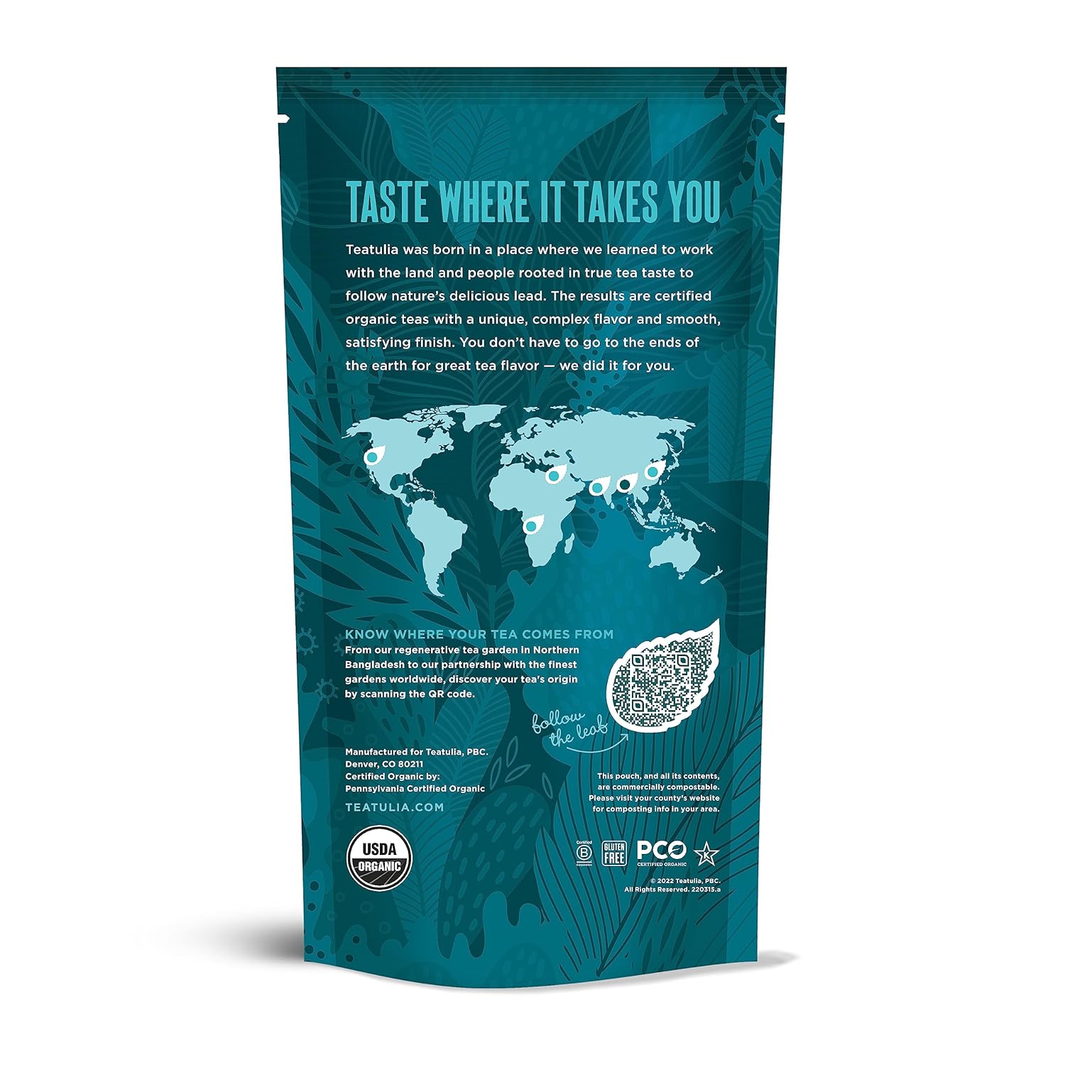 Teatulia Organic Black Tea Bags (50 Pyramid Sachet Teabags) 100% Compostable and Sustainably Grown In Bangladesh. Pure Black Tea Strong English Breakfast