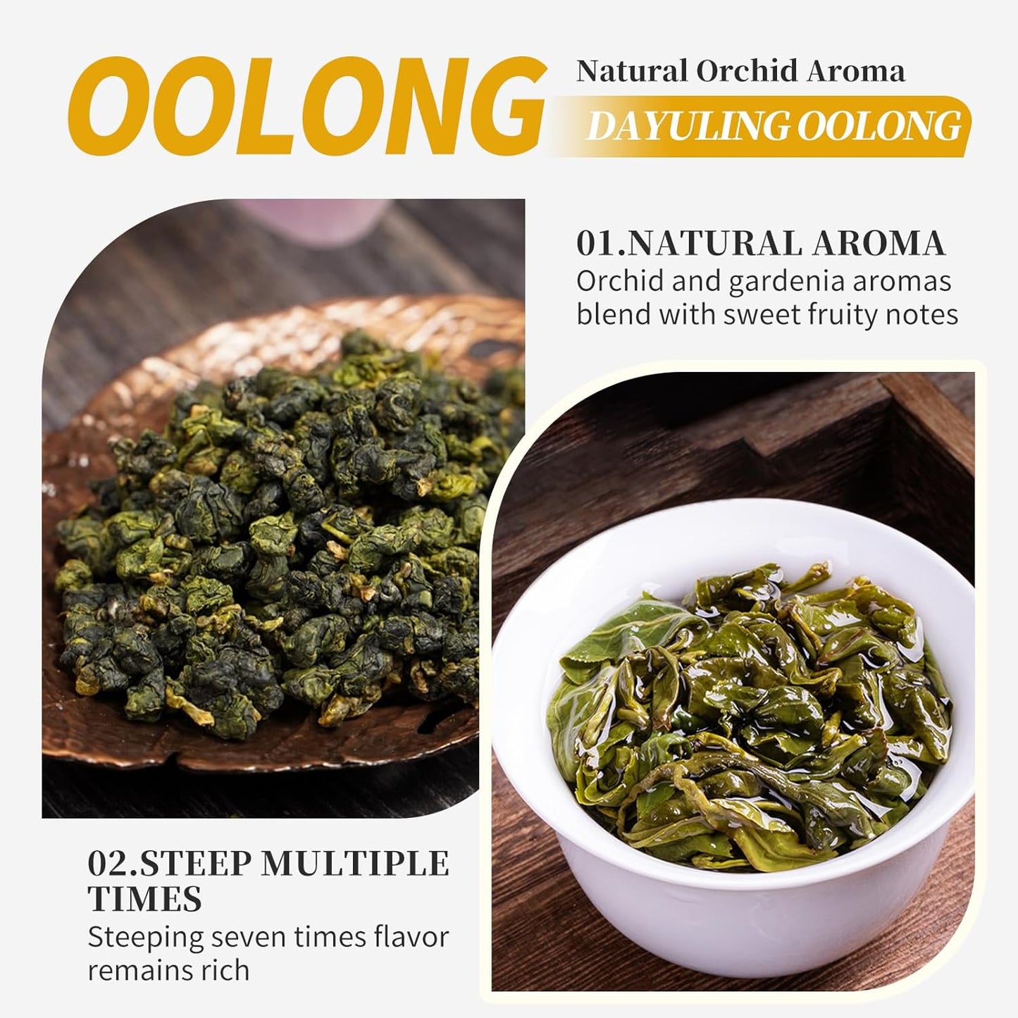 CHADUO Dayuling Oolong Tea Loose Leaf Taiwan High Mountain Oolong Tea Natural Orchid Aroma Taiwan Tea Da Yu Ling Gaoshan Ulong 5.29oz/150g 大禹岭 台湾茶 高山茶 台湾高山茶