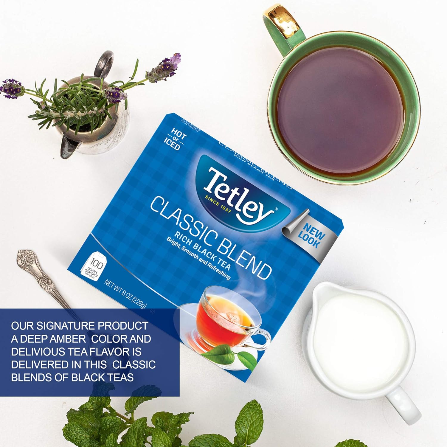 Tetley Classic Blend Premium Black Tea, Rainforest Alliance Certified, 100 Count (Pack of 12)