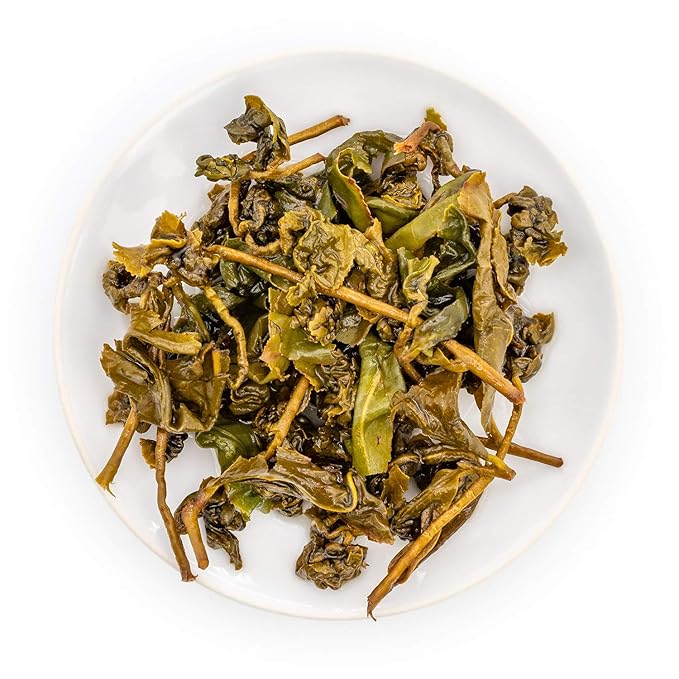 Oriarm Jasmine Oolong Tea Loose Leaf - Jasmine Flavored Taiwan Oolong Green Tea Leaves - 100g (3.53oz) Zip-lock Resealable Bag