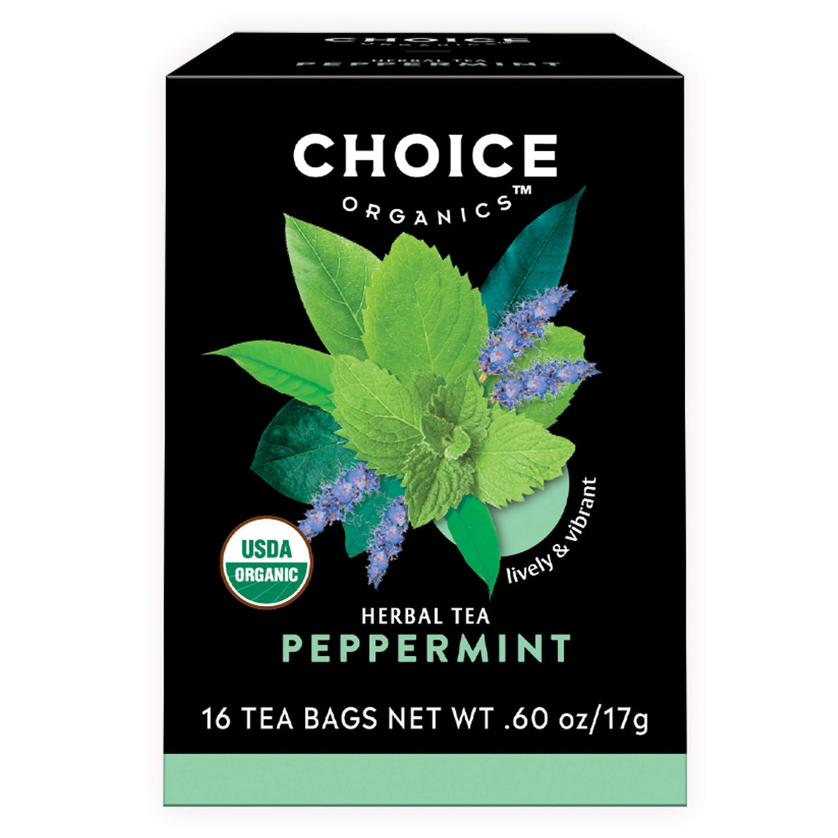 Choice Organic Teas Choice Organics Peppermint Tea, 16 Tea Bags (3 Pack)