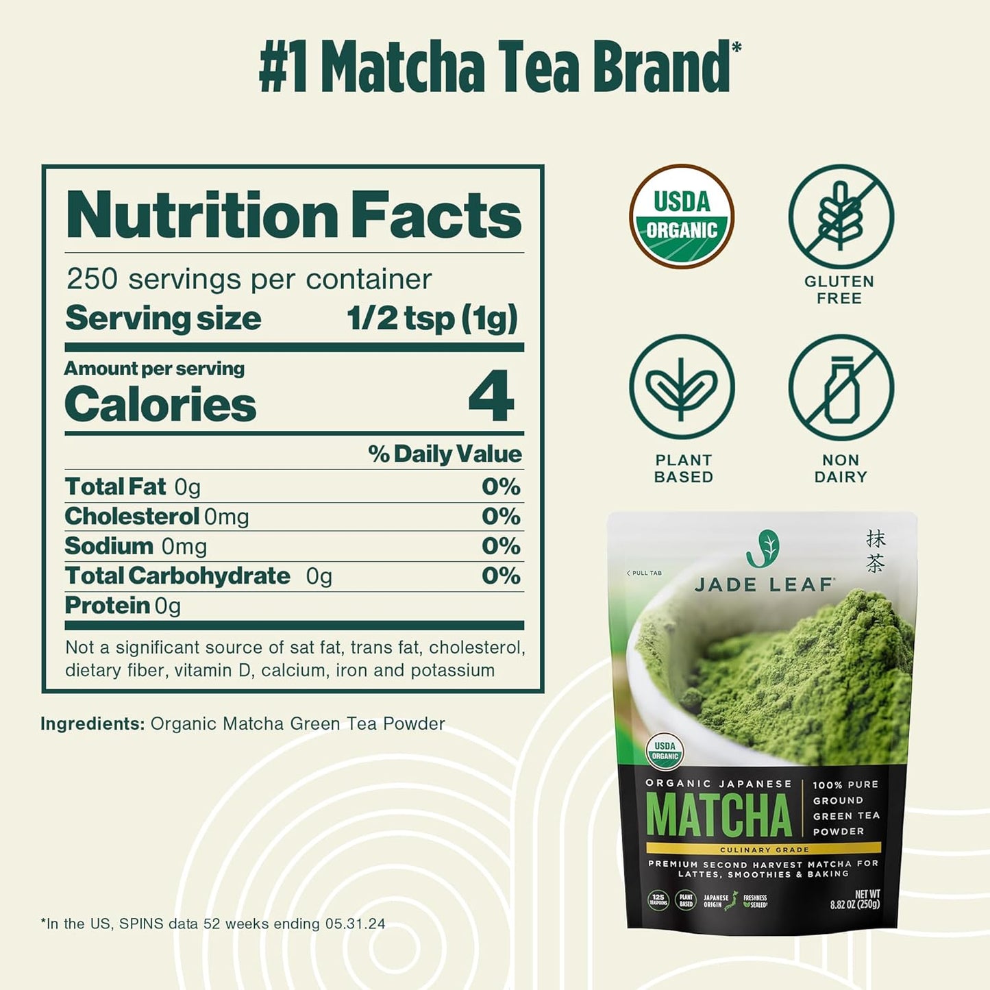 Jade Leaf Matcha Green Tea Powder - USDA Organic, Authentic Japanese Origin - Classic Culinary Grade - Antioxidants, Energy [8.8 Ounce (250 Gram) Super Value Size]