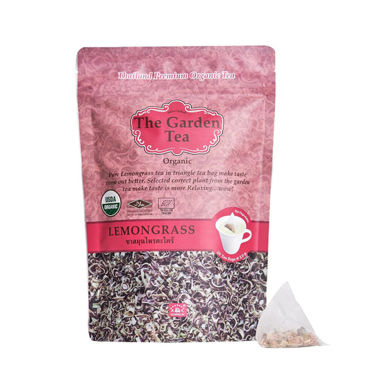 Suwirun Organic Lemongrass Tea 25 Bags – Product of Thailand – Citrusy &amp; Refreshing Herbal Tea, Caffeine-Free, No Calories, Soothes Throat &amp; Aids Digestion, Enjoy Hot or Cold
