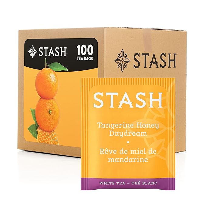 Stash Tea Tangerine Honey Daydream White Tea - Caffeinated, Non-GMO Project Verified Premium Tea wit