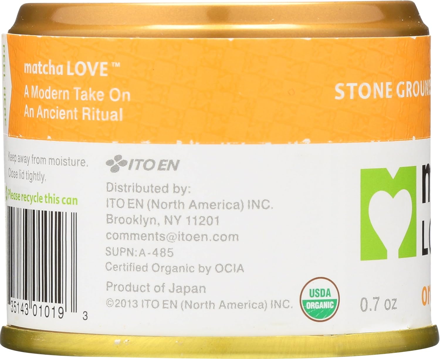 Ito En Matcha Love Organic - Matcha Powder, 20G Tin