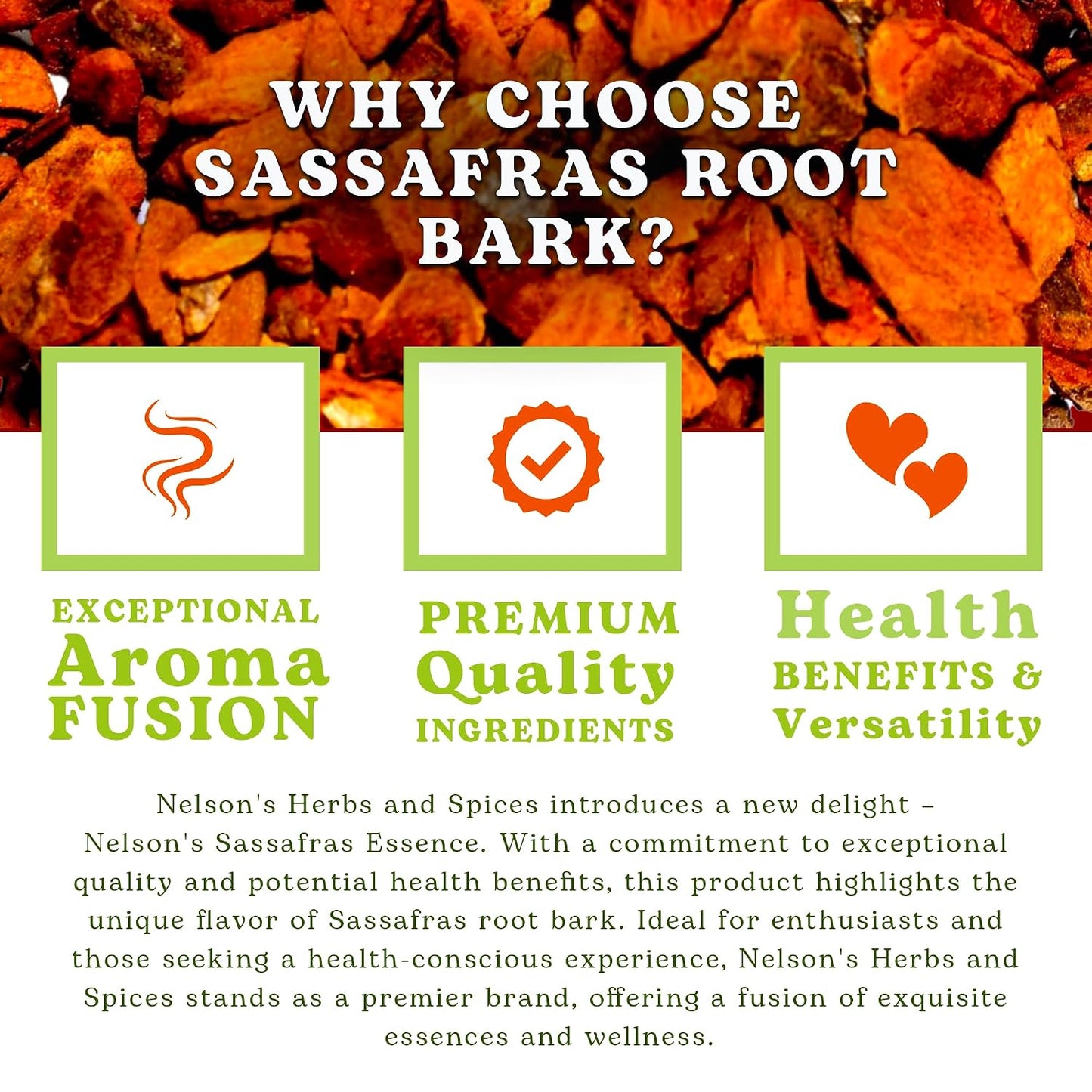 Nelson's Tea Sassafras Root Bark Cut and Sifted, 1 oz
