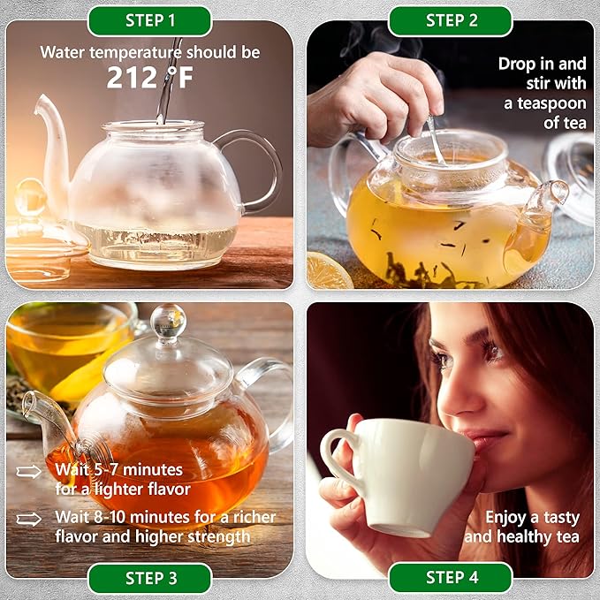 Lemongrass Leaf Loose Tea – 8oz Size (Premium Dried Lemongrass Loose Leaf Tea - 4 oz), Natural Extract Caffeine-Free Herbal Tea for Relaxation