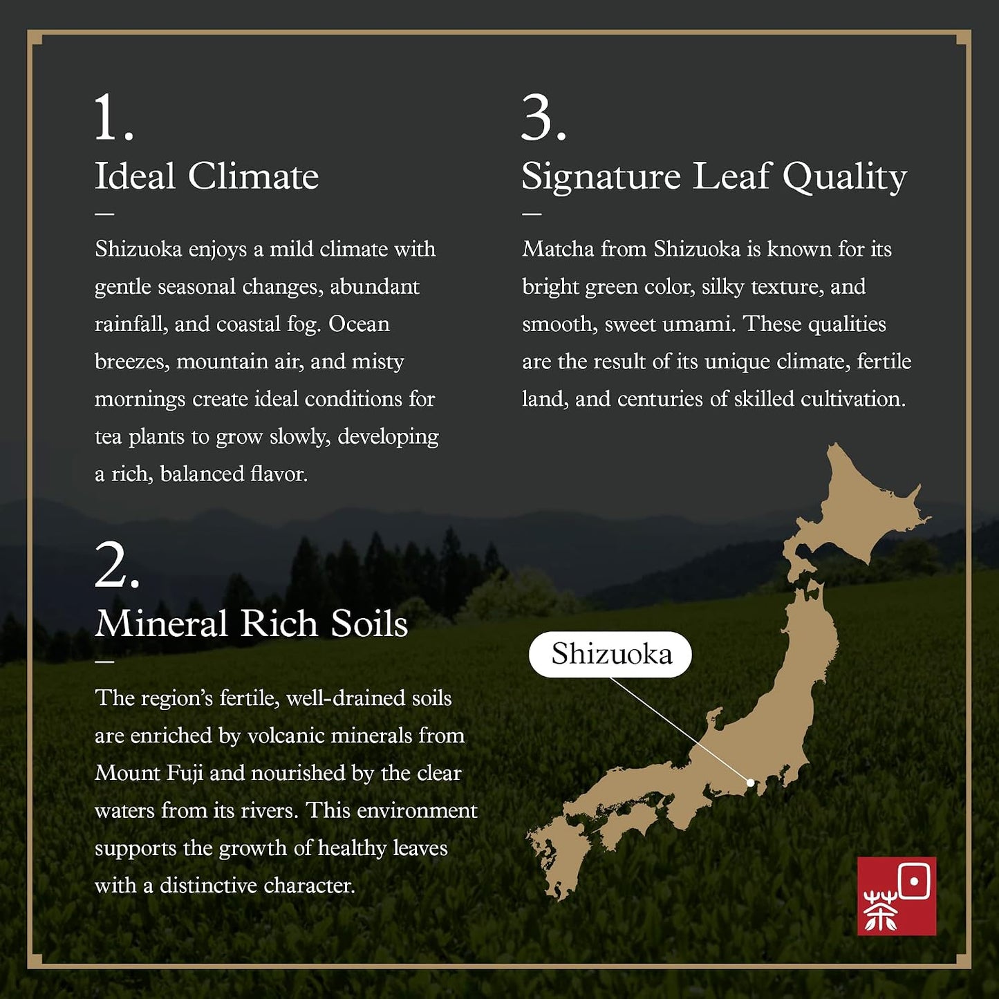 Ocha &amp; Co. Shizuoka Organic Matcha - Ceremonial Grade - ECO JAS Organic Certified - Japanese First-Harvest Matcha Green Tea Powder, Traditionally Stone-Milled, 100g.