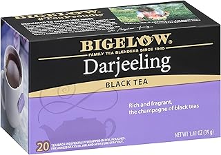Bigelow Tea Darjeeling Black Tea, Caffeinated Tea, 20 Count Box (Pack of 6), 120 Total Tea Bags
