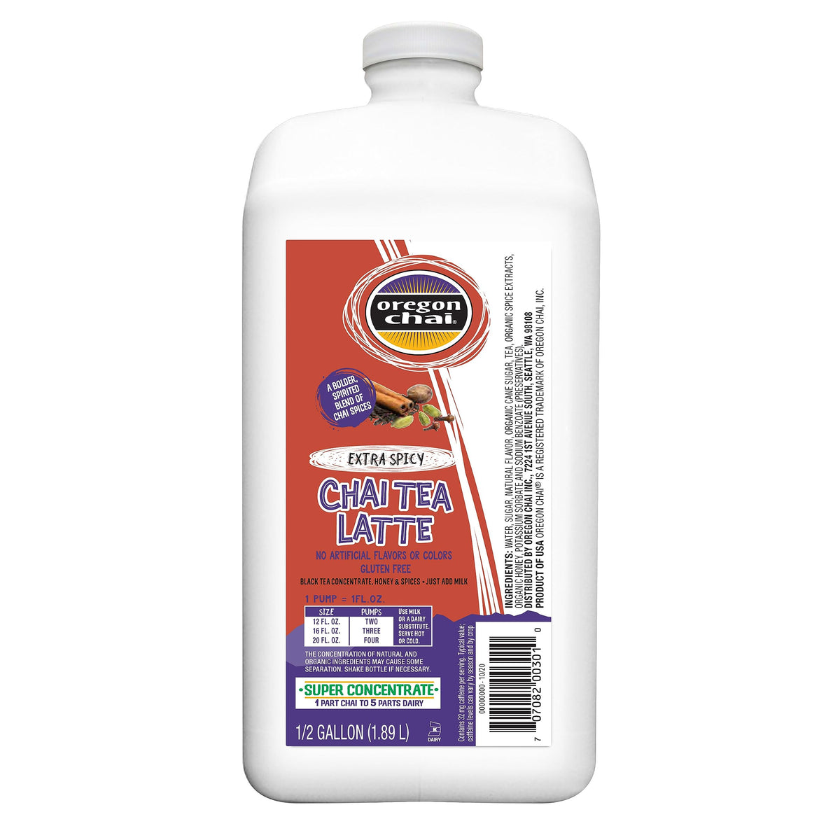 Oregon Chai Extra Spicy Super Concentrate, 64 Fluid Ounce (Pack of 1)