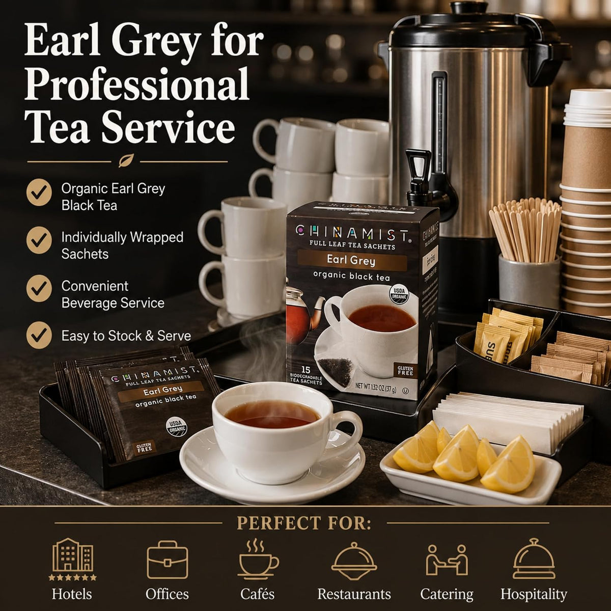 China Mist Organic Black Tea, Earl Grey (1 box)
