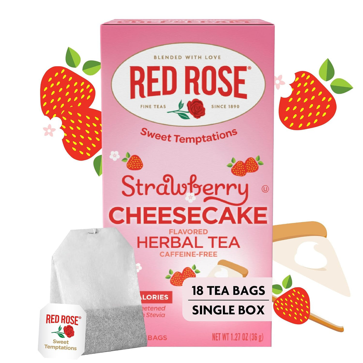 Red Rose Sweet Temptations Strawberry Cheesecake Herbal Tea