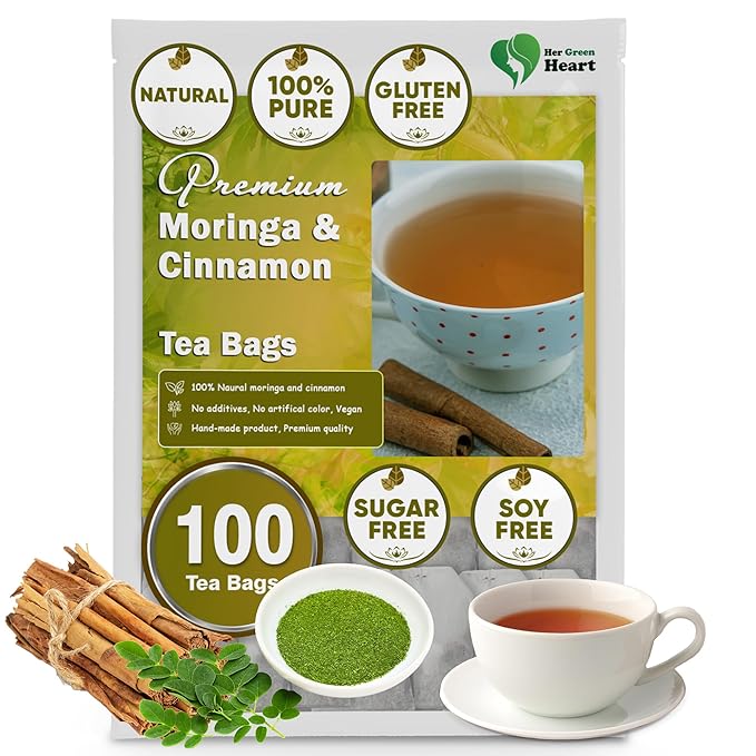 Moringa Cinnamon Tea - 100% Natural Herbal Tea Blend, Caffeine-Free, and Full of Flavor
