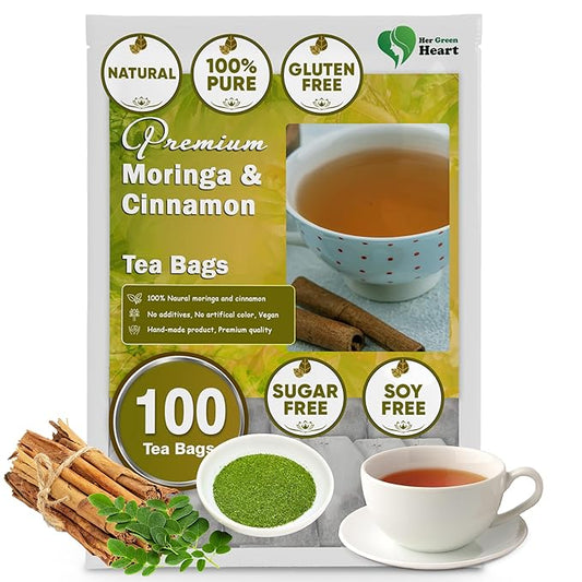 Moringa Cinnamon Tea - 100% Natural Herbal Tea Blend, Caffeine-Free, and Full of Flavor